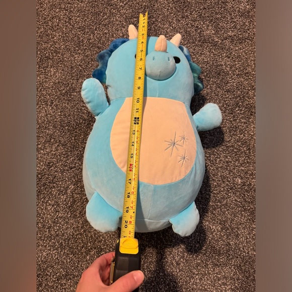 SQUISHMALLOWS HUGMEES 18” MALIK THE BLUE TRICERATOPS EUC - Picture 2 of 5